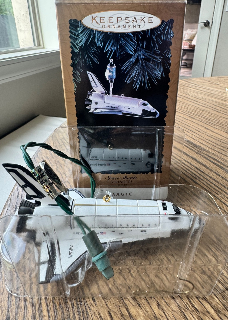 Vintage Hallmark NASA Space Shuttle Ornament Stringer Light TESTED WORKS